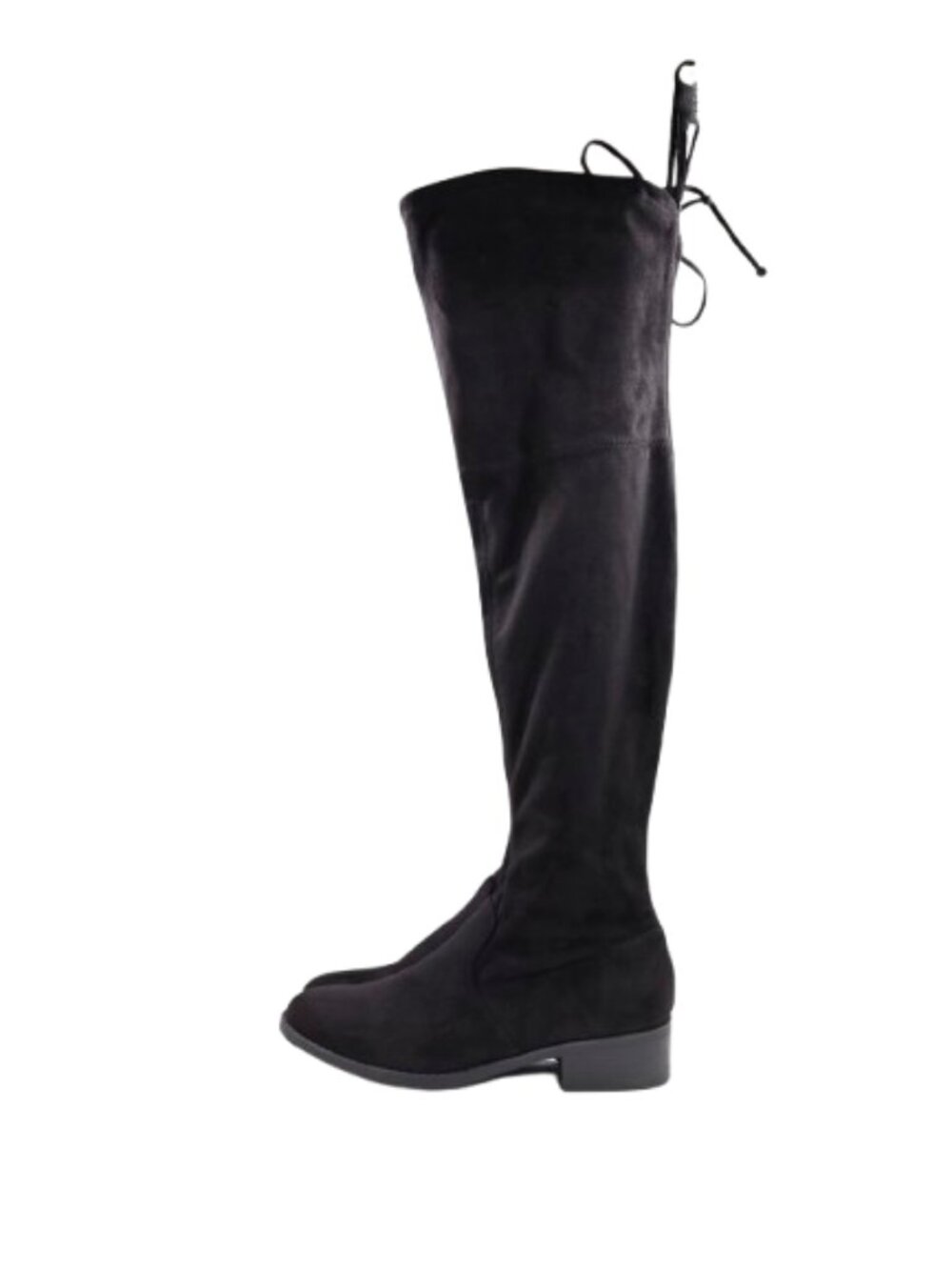 Unisa Unmaury Black Suede Flat Over The Knee Sock Boots - 7.5